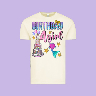 Birthday Girl 4 Vintage Tee Designed By Bundleandbundleshop