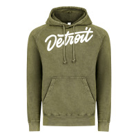 Vintage Olive DETROIT Vintage Hoodie - linhVisuals