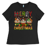 Black merry christmas with cupcake bbs Ladies Tee - BundleAndBundleShop