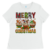 White merry christmas with cupcake bbs Ladies Tee - BundleAndBundleShop