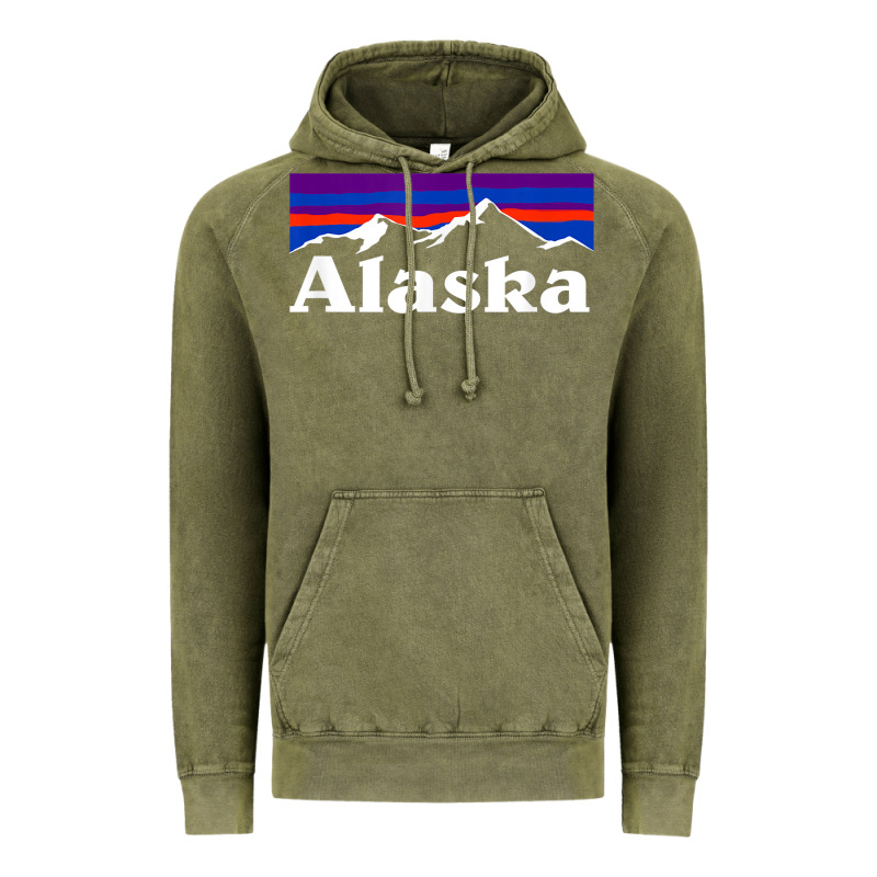 Alaska Retro Vintage Mountains & Outdoors Wilderness State Vintage Hoodie by linhVisuals | Teevron
