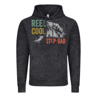 Vintage Black mens reel cool step dad fishing funny fathers day Vintage Hoodie - linhVisuals