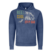 Vintage Denim mens reel cool step dad fishing funny fathers day Vintage Hoodie - linhVisuals