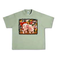 Oil Green christmas pigs Urban Heavy Tee - Jasminsmagicworld