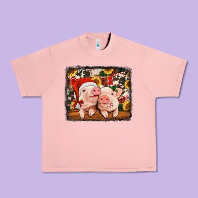 Christmas Pigs Urban Heavy Tee Designed By Jasminsmagicworld