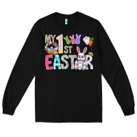 Black My 1st Easter Long Sleeve Tee - CowhideDigitalArt