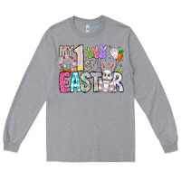 Heather Grey My 1st Easter Long Sleeve Tee - CowhideDigitalArt