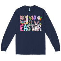Navy My 1st Easter Long Sleeve Tee - CowhideDigitalArt