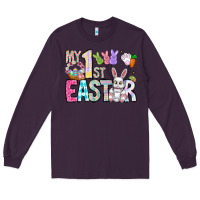 Plum My 1st Easter Long Sleeve Tee - CowhideDigitalArt