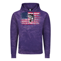 Cloud Purple bass fishing distressed american flag essential Vintage Hoodie - linhVisuals