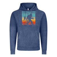 Vintage Denim bassquatch! funny bigfoot fishing outdoor retro Vintage Hoodie - linhVisuals