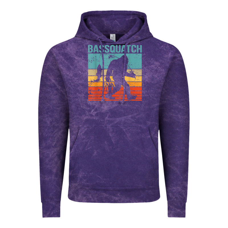 Bassquatch! Funny Bigfoot Fishing Outdoor Retro Vintage Hoodie by linhVisuals | Teevron