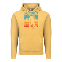 Vintage Mustard bassquatch! funny bigfoot fishing outdoor retro Vintage Hoodie - linhVisuals