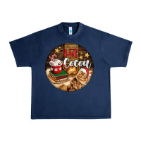 Navy Hot Cocoa With Cat Urban Heavy Tee - FaDigitalArtStudio