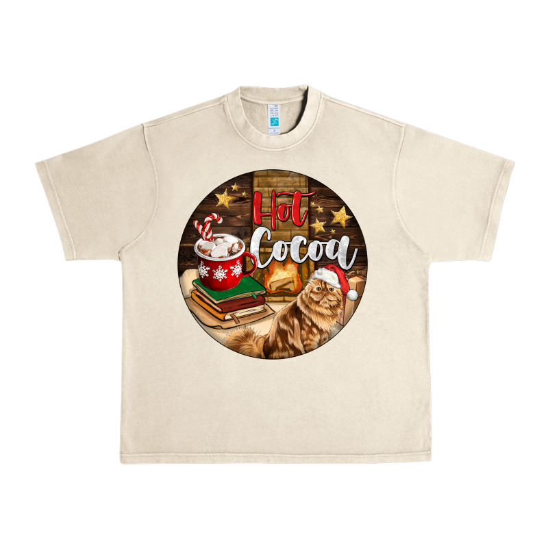 Hot Cocoa With Cat Urban Heavy Tee by FaDigitalArtStudio | Teevron