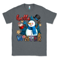 Charcoal Heather hello winter Classic Tee - OliviaCreatesArt