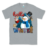 Heather Grey hello winter Classic Tee - OliviaCreatesArt