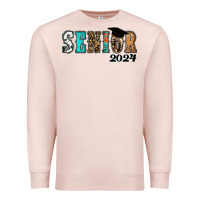 Pale Pink western senior 2024 Premium Sweatshirt - RanaPortraitStore