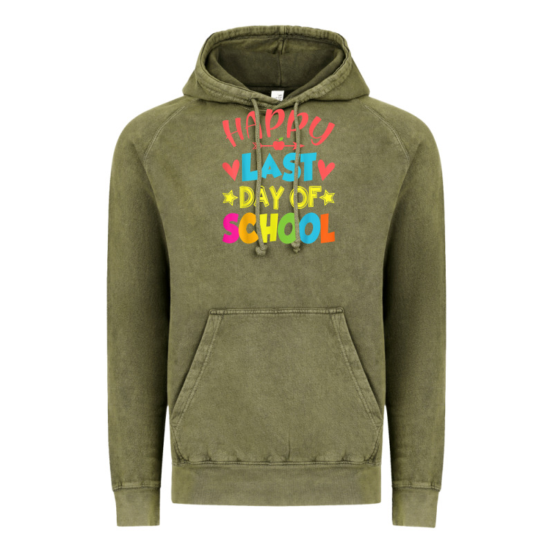 Happy Last Day Of School Teacher Boys Girls School Last Day Vintage Hoodie by linhVisuals | Teevron