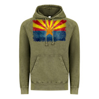 Vintage Olive arizona flag in grungy style raglan baseball tee Vintage Hoodie - linhVisuals