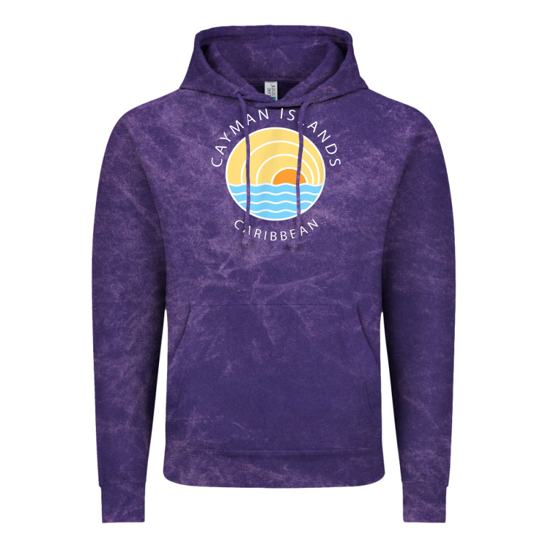 Cayman Islands Retro Colorful Ocean Sunset Palm Tree Novelty Vintage Hoodie by linhVisuals | Teevron