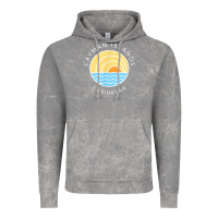 Cloud Rock cayman islands retro colorful ocean sunset palm tree novelty Vintage Hoodie - linhVisuals