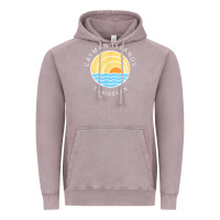 Vintage Zinc cayman islands retro colorful ocean sunset palm tree novelty Vintage Hoodie - linhVisuals