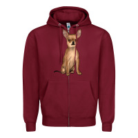 Burgundy chihuahua Zipper Hoodie - JahusDesignShop