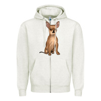 Oatmeal Heather chihuahua Zipper Hoodie - JahusDesignShop