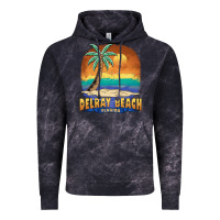 Cloud Black delray beach florida  vintage distressed souvenir long sleeve t shirt Vintage Hoodie - linhVisuals