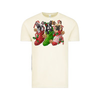 Vintage Arctic french bulldog with christmas socks Vintage Tee - FaDigitalArtStudio