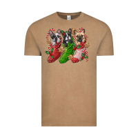 Vintage Coffee french bulldog with christmas socks Vintage Tee - FaDigitalArtStudio