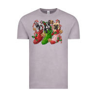 Vintage Zinc french bulldog with christmas socks Vintage Tee - FaDigitalArtStudio