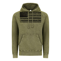 Vintage Olive black american flag distressed effect minimalist premium Vintage Hoodie - linhVisuals