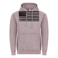 Black American Flag Distressed Effect Minimalist Premium Vintage Hoodie | Teevron