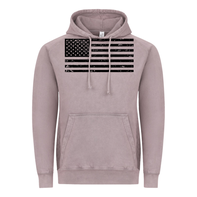 Black American Flag Distressed Effect Minimalist Premium Vintage Hoodie by linhVisuals | Teevron