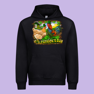 It's St. Patrick's Day Rooster And Chicken Urban Hoodie Designed By Ranaportraitstore