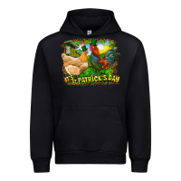 Black It's St. Patrick's Day Rooster And Chicken Urban Hoodie - RanaPortraitStore