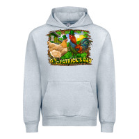 Heather Grey It's St. Patrick's Day Rooster And Chicken Urban Hoodie - RanaPortraitStore