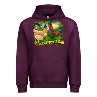 Mauve Wine It's St. Patrick's Day Rooster And Chicken Urban Hoodie - RanaPortraitStore