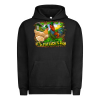 Pigment Black It's St. Patrick's Day Rooster And Chicken Urban Hoodie - RanaPortraitStore
