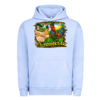 Pigment Grape Ice It's St. Patrick's Day Rooster And Chicken Urban Hoodie - RanaPortraitStore