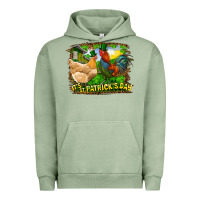 Pigment Oil Green It's St. Patrick's Day Rooster And Chicken Urban Hoodie - RanaPortraitStore