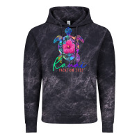 Cloud Black kauai hawaii vacation 2022 sea turtle flower tropical t shirt Vintage Hoodie - linhVisuals