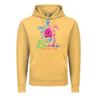 Vintage Mustard kauai hawaii vacation 2022 sea turtle flower tropical t shirt Vintage Hoodie - linhVisuals