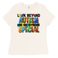 Bone look beyond autism and see someone special Ladies Tee - FaDigitalArtStudio