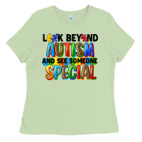 Matcha look beyond autism and see someone special Ladies Tee - FaDigitalArtStudio