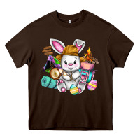Chocolate Brown Easter Day Camper  Happy Easter Day Heavy Core Tee - CowGirlArtShop