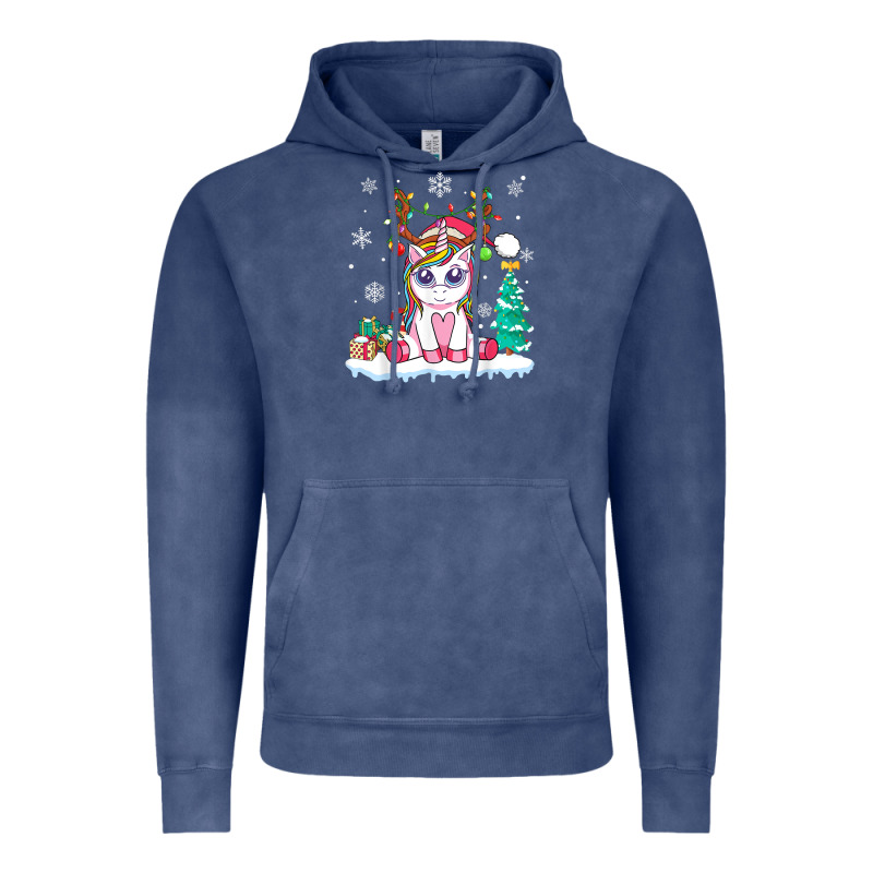 Cute Unicorn Christmas Shirt Kid Girls Women Deer Santa Xmas 1 Vintage Hoodie by linhVisuals | Teevron