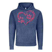 Vintage Denim funny valentine day gift t  shirt paw print heart dog cat owner lover Vintage Hoodie - linhVisuals